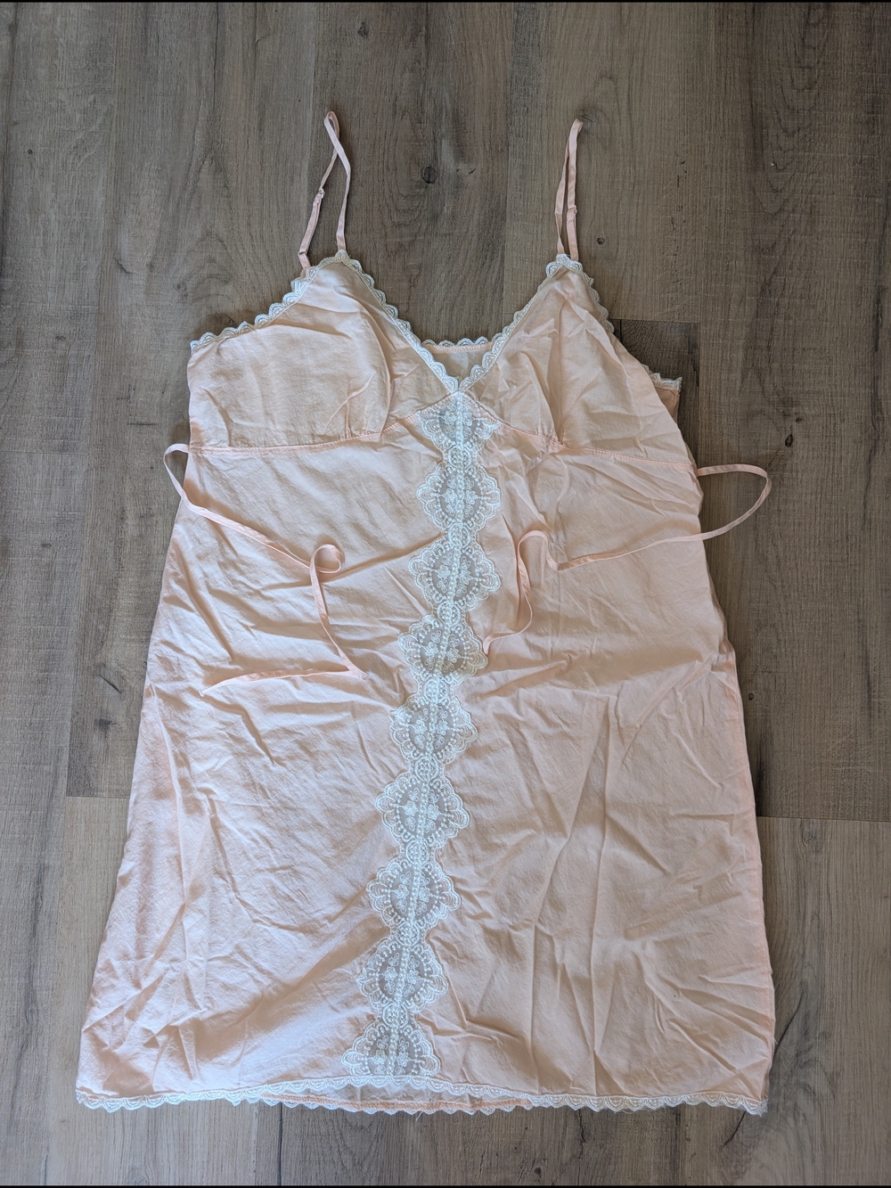 Women’s Peach Lace-Trim Slip Dress